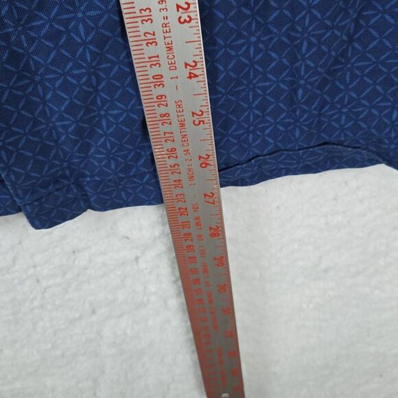 Nat Nast Men's Geometric Short Sleeve Silk Blend Button-up Shirt Blue Large - Picture 4 of 6